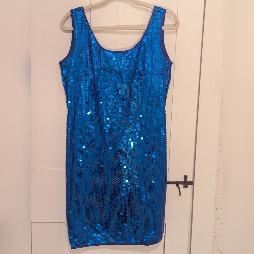 Claudine Bueche Sequin Royal Blue 14 Dress All Bling Prom Vibing Going Out